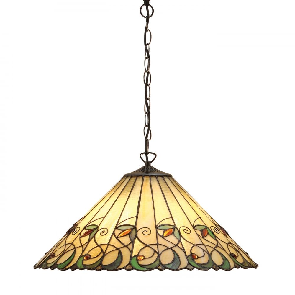 Interiors 1900 64194 Jamelia Tiffany Large 3 Light Pendant