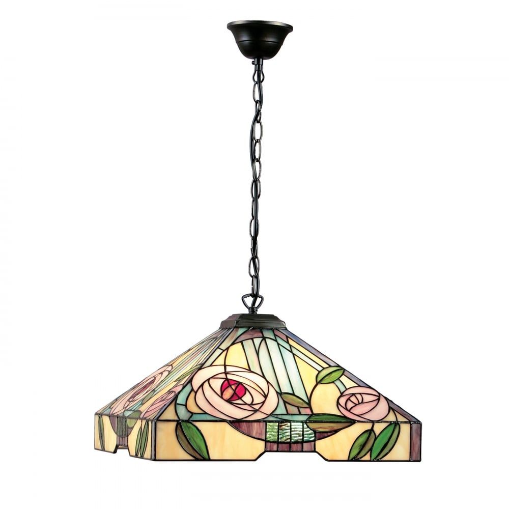 Interiors 1900 64384 Willow Tiffany Large 3 Light Pendant