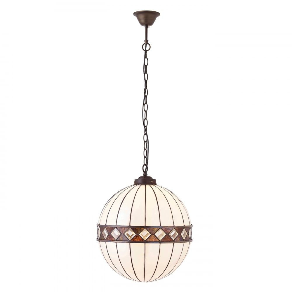 Interiors 1900 67045 Fargo Tiffany Medium Globe 1 Light Pendant