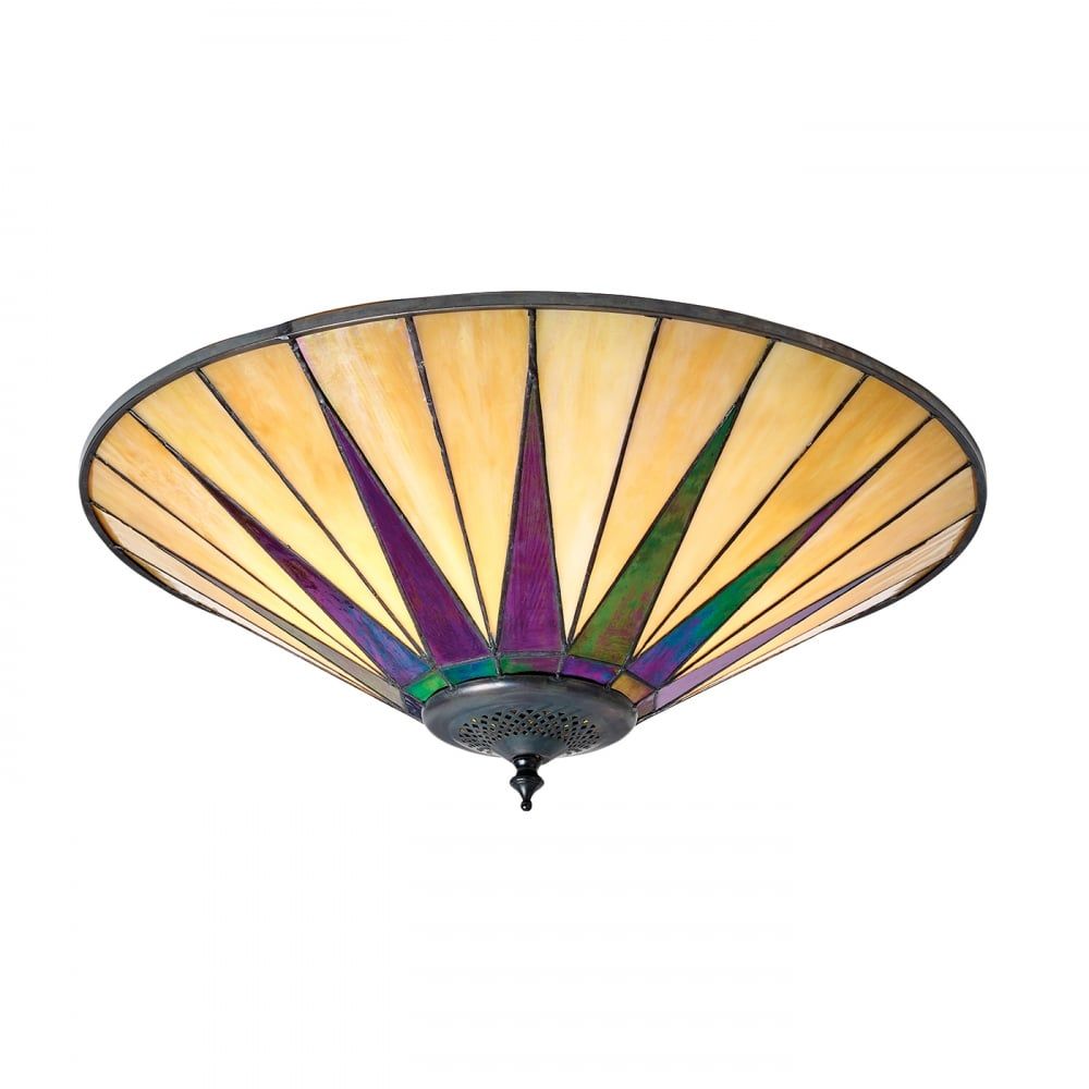 Interiors 1900 70240 Dark Star Tiffany Large 2 Light Flush