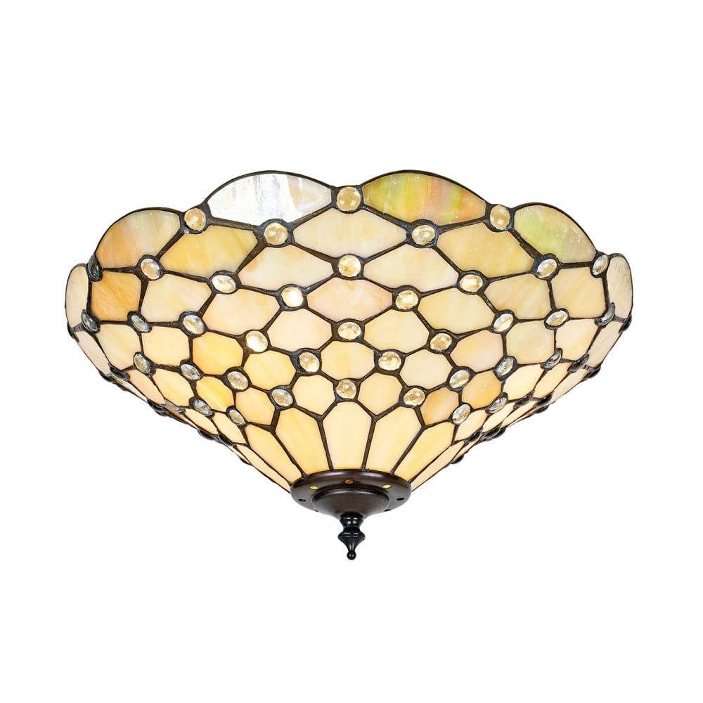 Interiors 1900 70242 Pearl Tiffany Medium 2 Light Flush