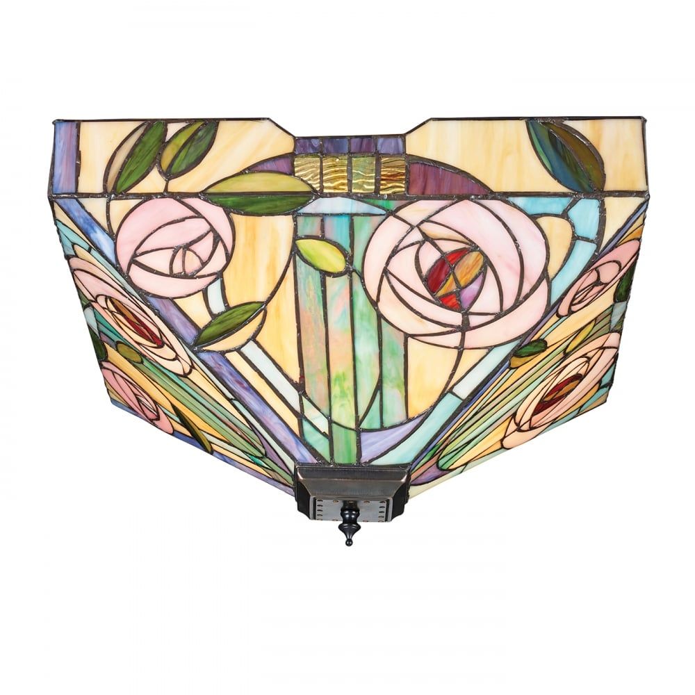 Interiors 1900 70698 Willow Tiffany Large 2 Light Flush