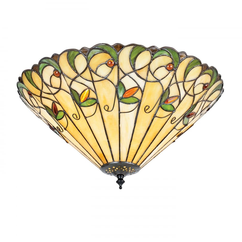 Interiors 1900 70706 Jamelia Tiffany Large 2 Light Flush