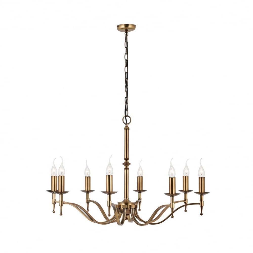 Interiors 1900 CA1P8B Stanford 8 Light Chandelier Antique Brass