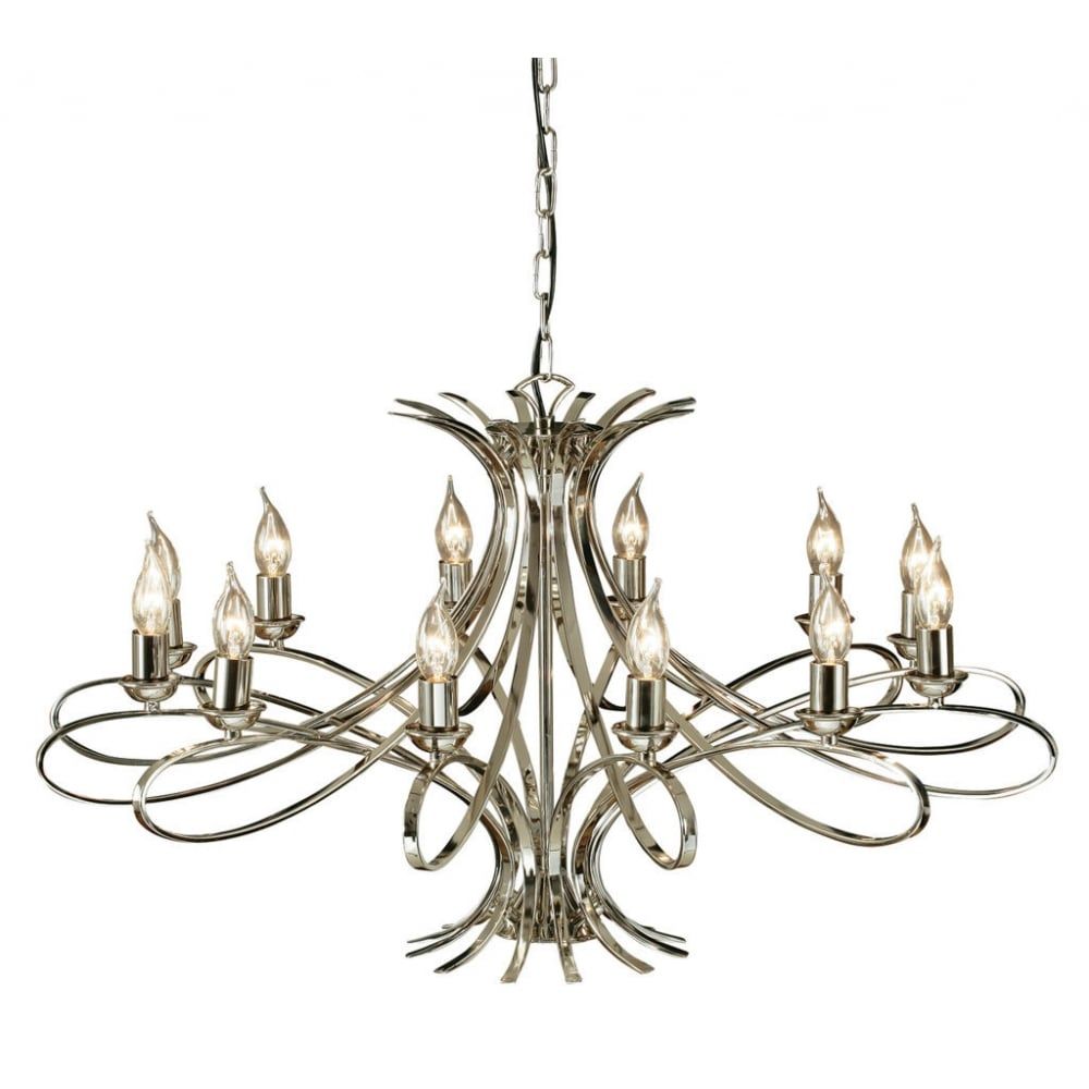 Interiors 1900 CA7P12N Penn 12 Light Chandelier Polished Nickel