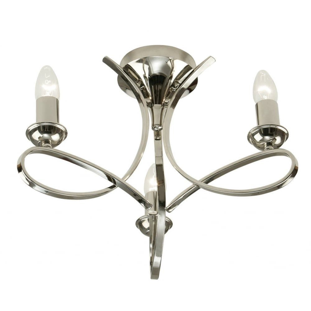 Interiors 1900 CA7P3N Penn 3 Light Semi Flush Polished Nickel
