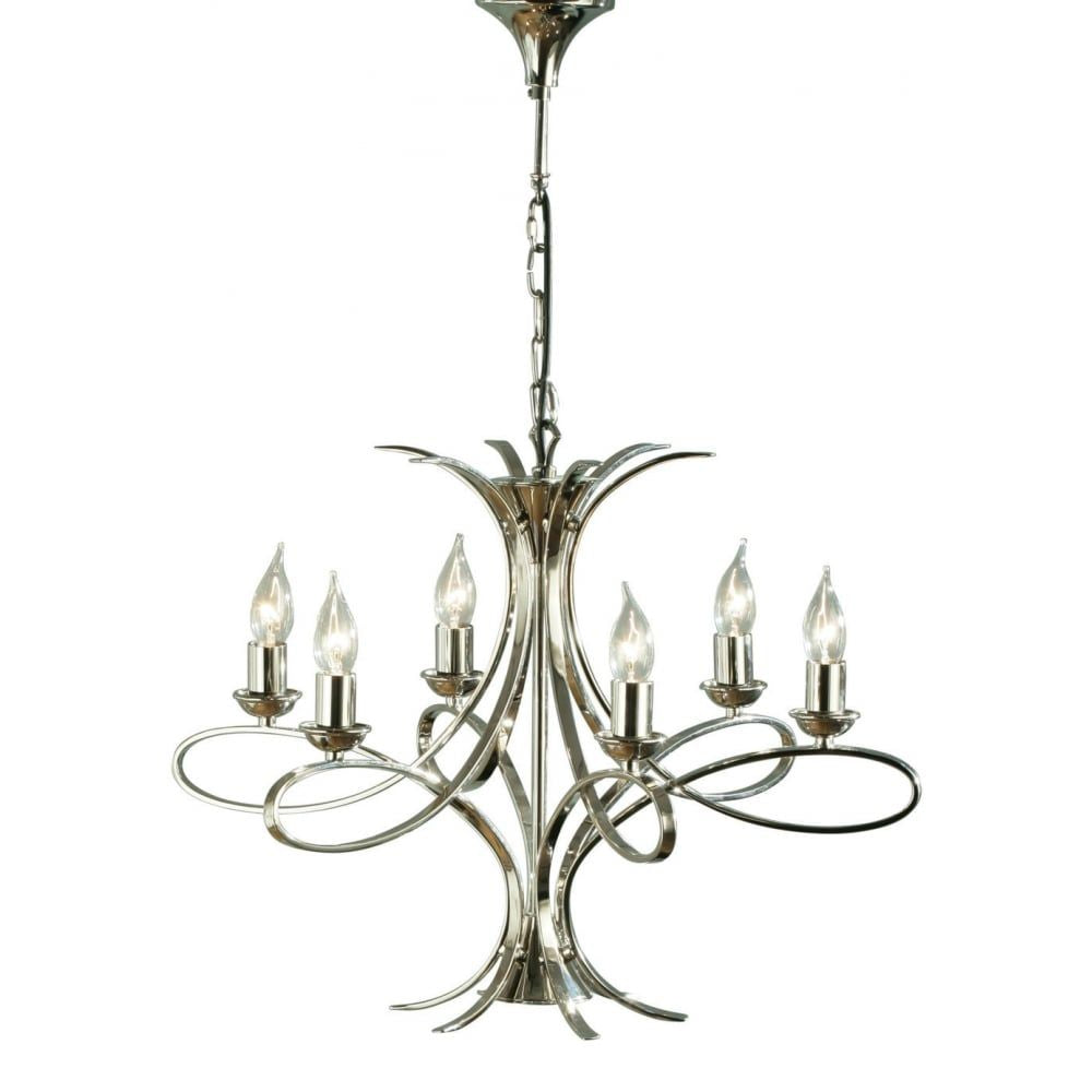 Interiors 1900 CA7P6N Penn 6 Light Chandelier Polished Nickel