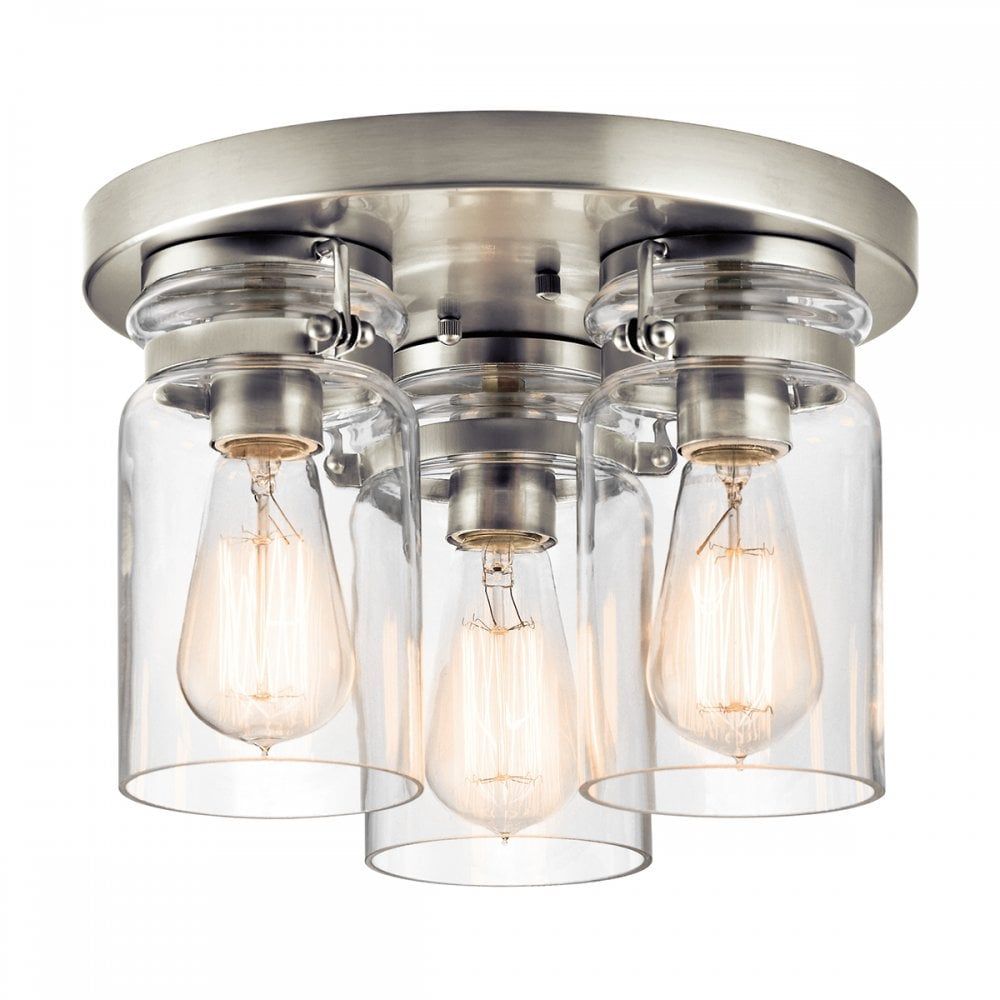 Kichler KL/BRINLEY/F NI Brinley 3 Light Flush Mount Brushed Nickel