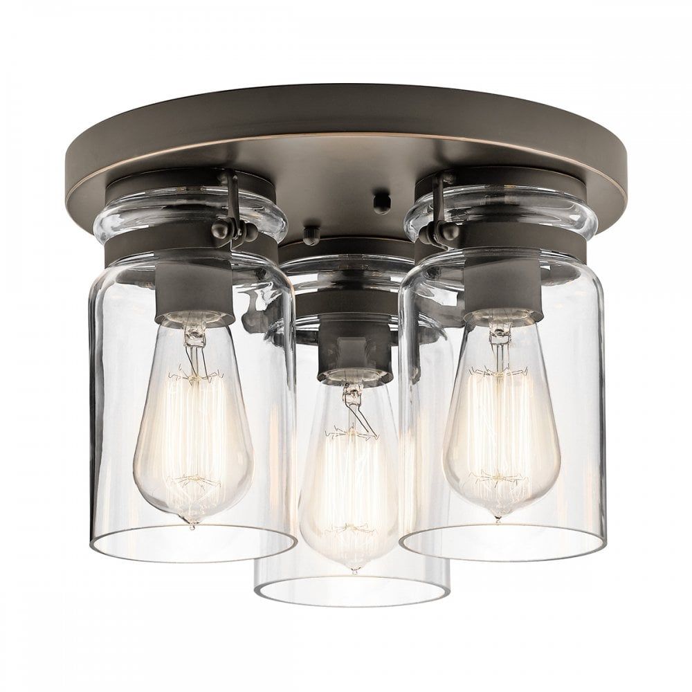 Kichler KL/BRINLEY/F OZ Brinley 3 Light Flush Mount Brushed Nickel