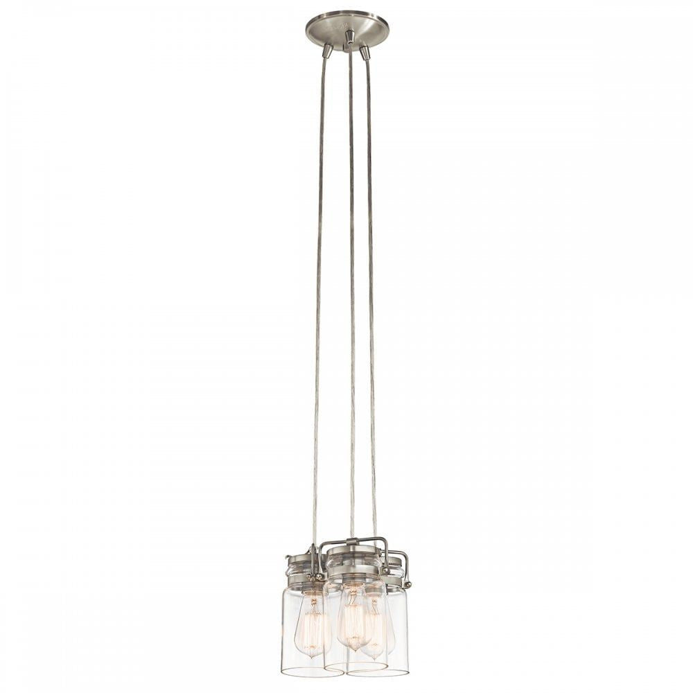Kichler KL/BRINLEY3 NI Brinley 3 Light Pendant Brushed Nickel