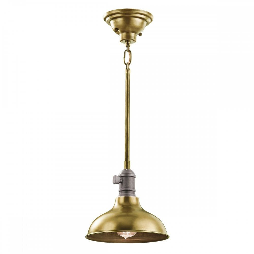 Kichler KL/COBSON/MP BR Cobson 1 Light Mini Pendant Natural Brass