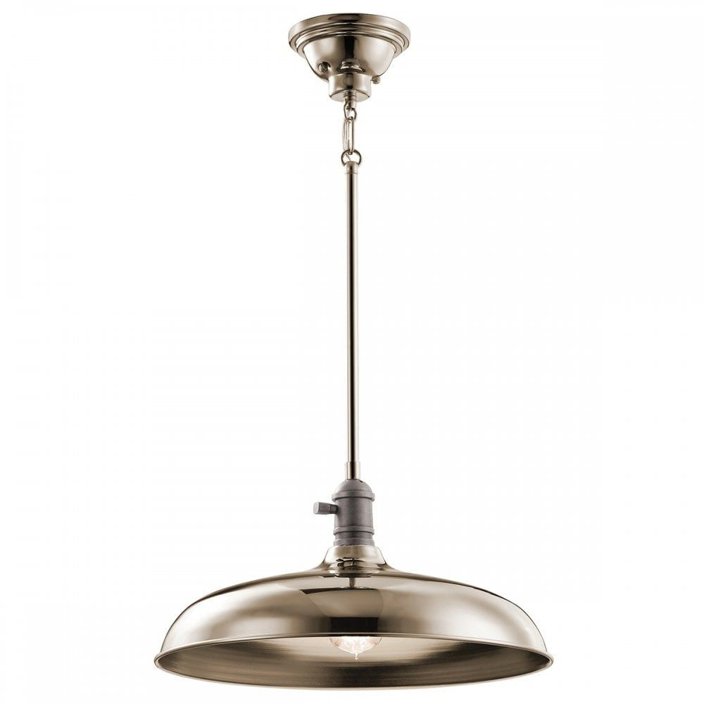 Kichler KL/COBSON/P PN Cobson 1 Light Pendant/semi Flush Polished Nickel