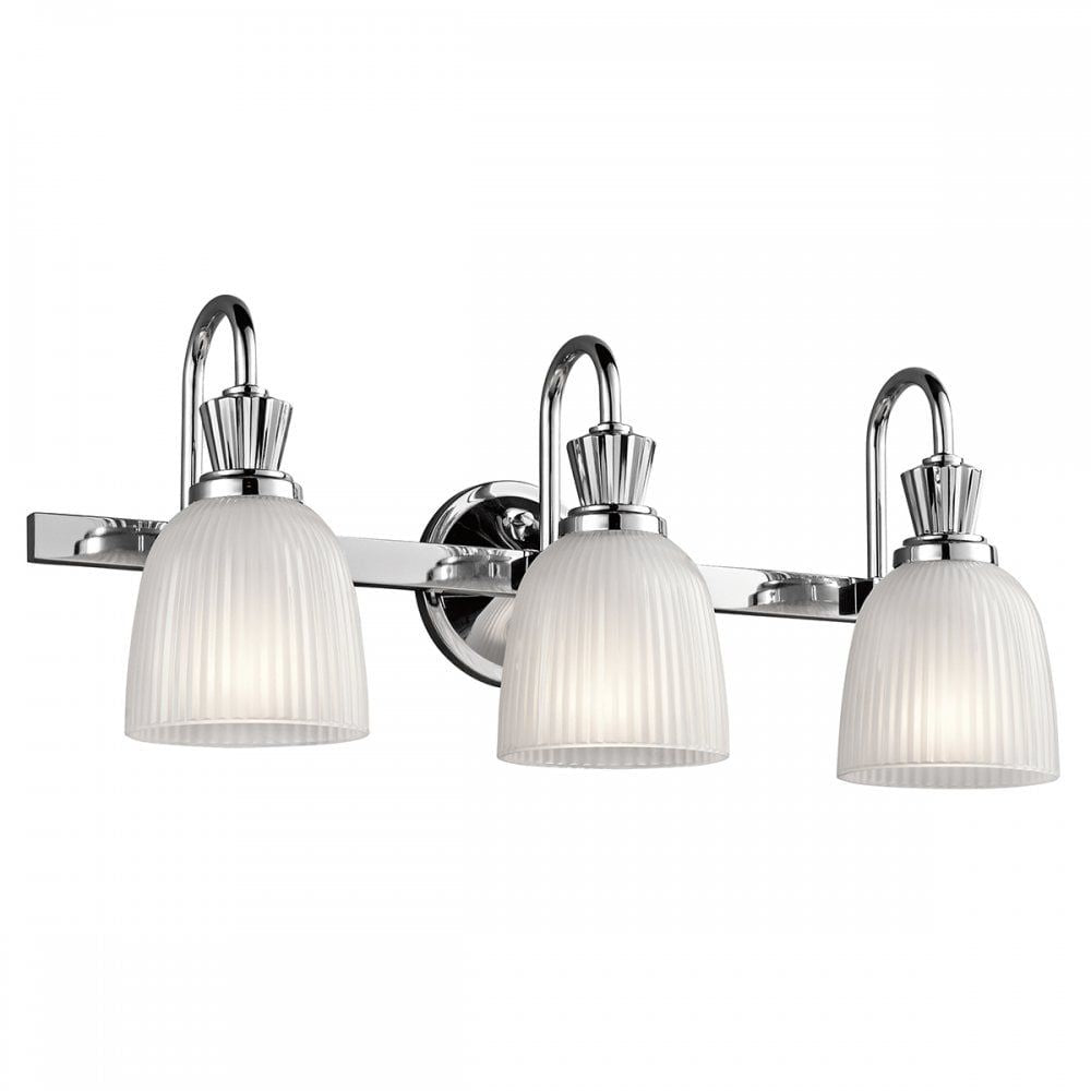 Kichler KL/CORA3 BATH Cora 3 Light Bathroom Wall Light Polished Chrome