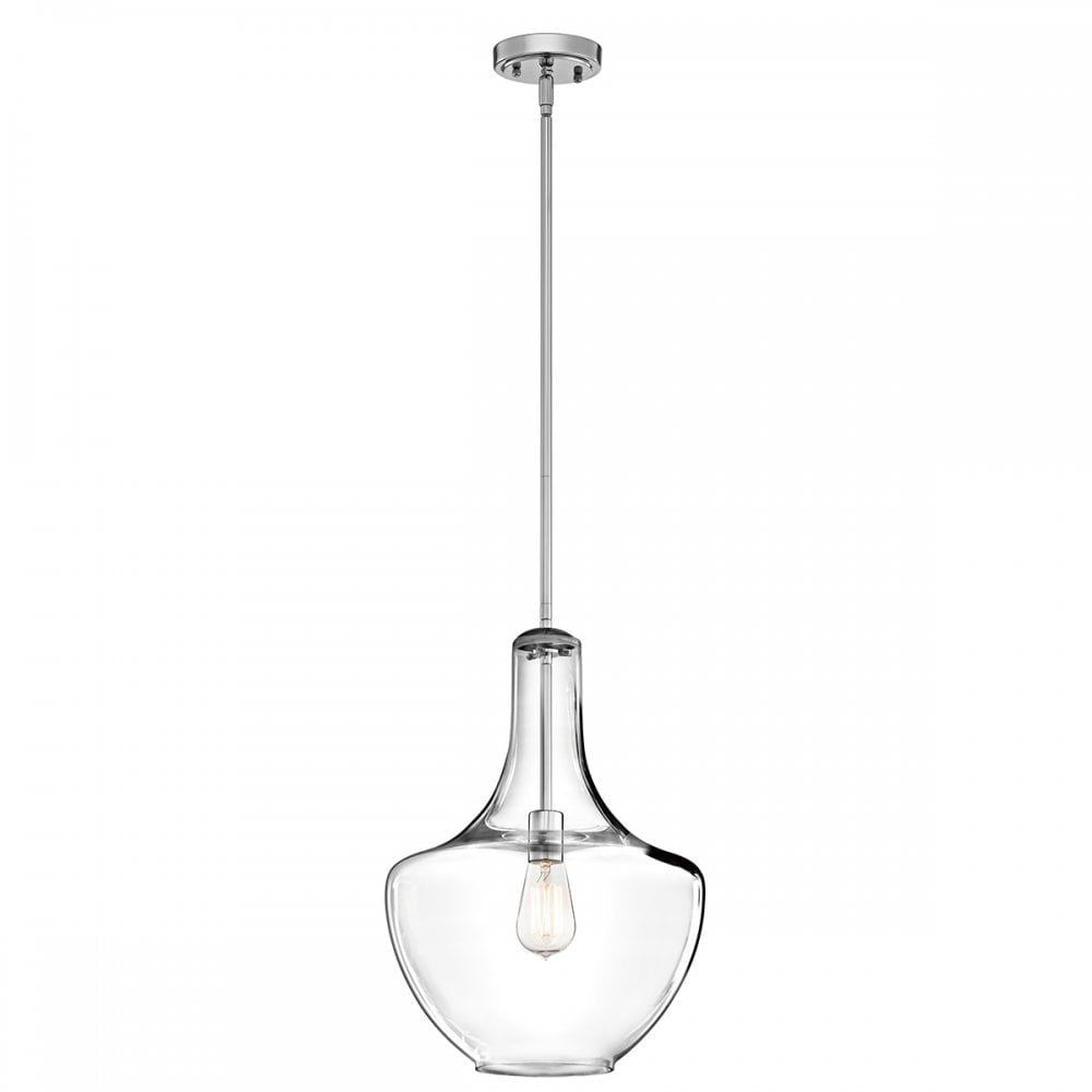 Kichler KL/EVERLY/P/M CH Everly 1 Light Medium Pendant Chrome