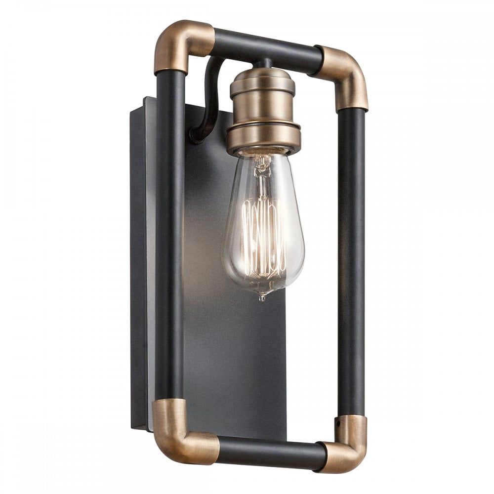 Kichler KL/IMAHN1 Imahn 1 Light Wall Light Black And Natural Brass