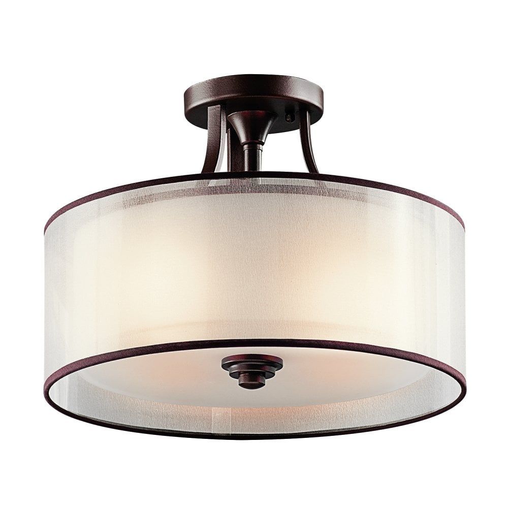Kichler KL/LACEY/SF MB | Lacey Small Semi-Flush Mount | Mission Bronze