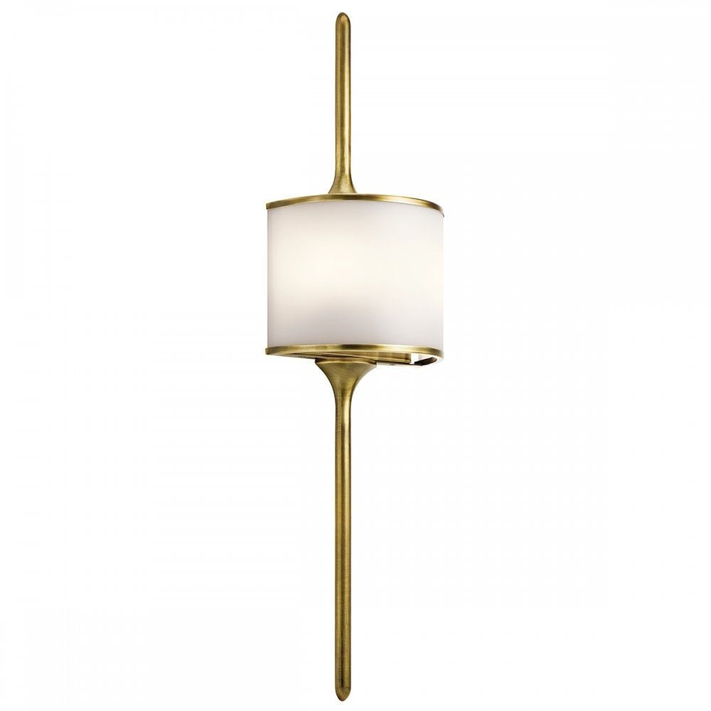 Kichler KL/MONA/L NBR Mona 2 Light Wall Light Natural Brass