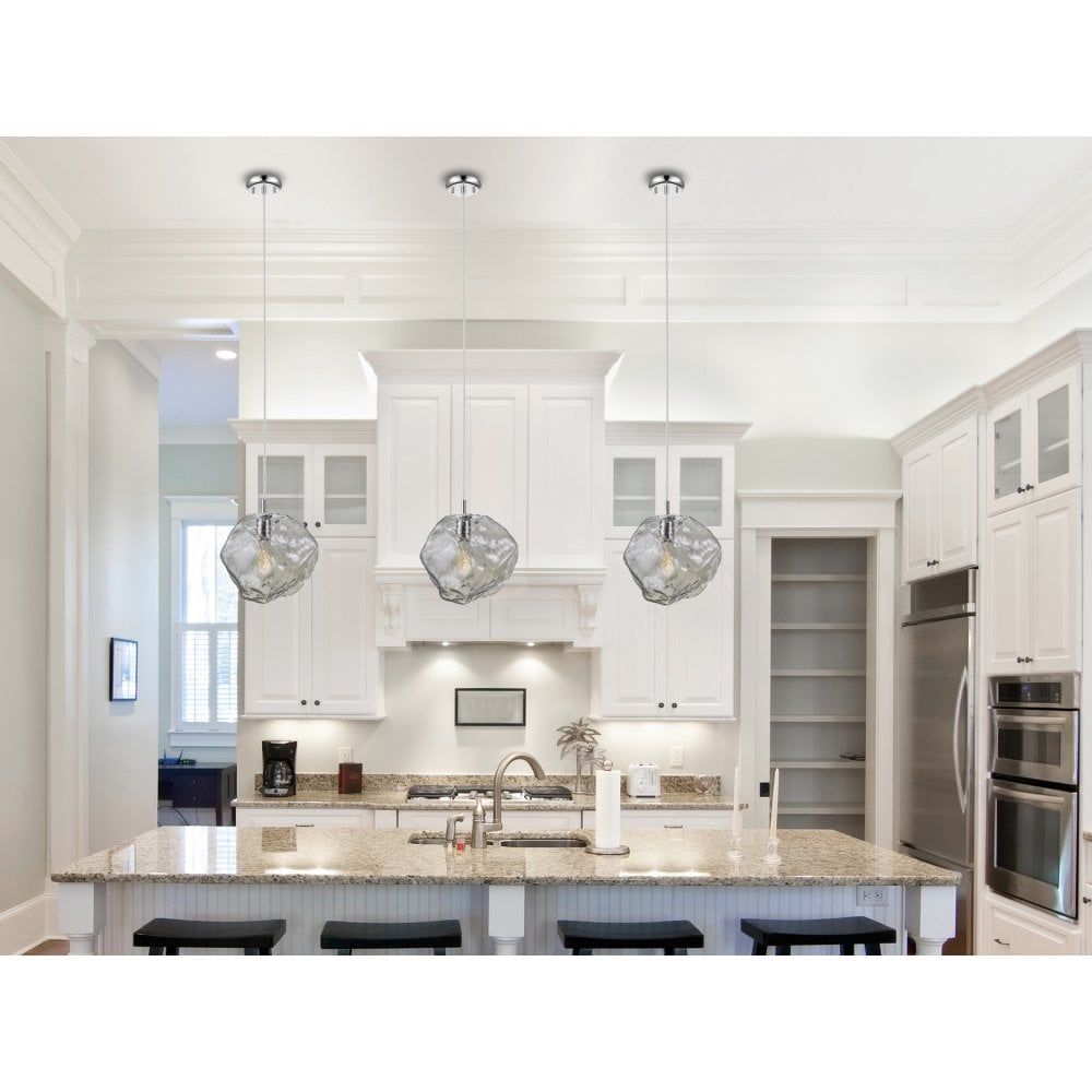 Schuller 213111 Petra 1 Light Pendant Chrome Smoke