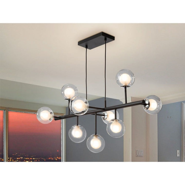 Schuller 345509 Altais 9 Light Pendant Light Black