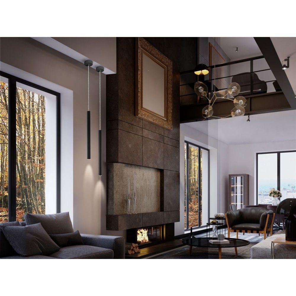Schuller 373067 Varas LED Pendant Light Black