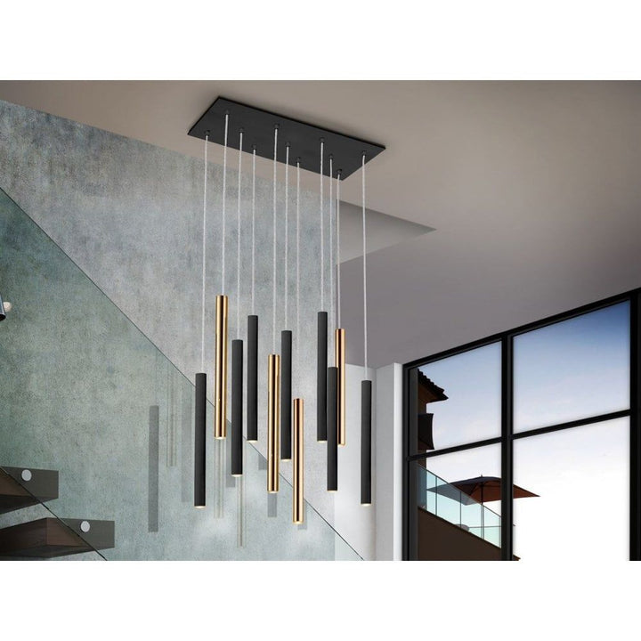 Schuller 373357 Varas LED 11 Light Pendant Light Gold Black