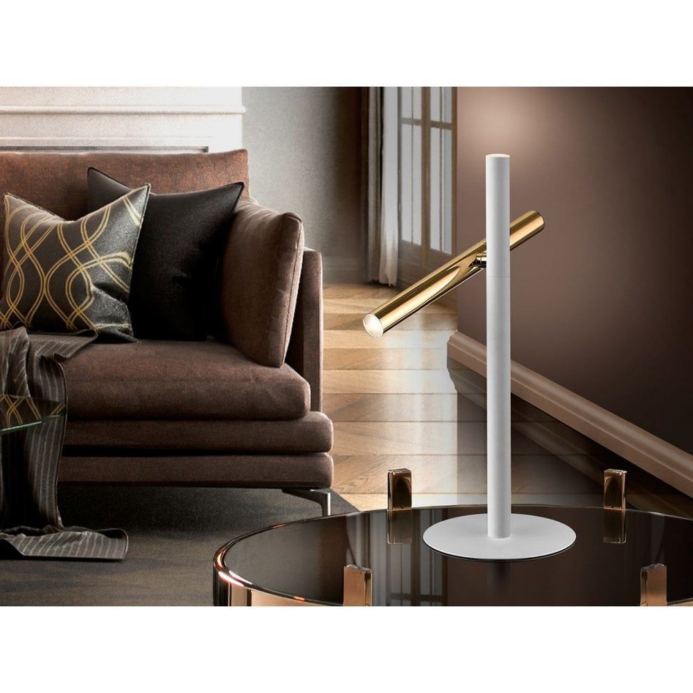 Schuller 373599UK Varas Table Lamp LED 2 Light Table Lamp Gold White