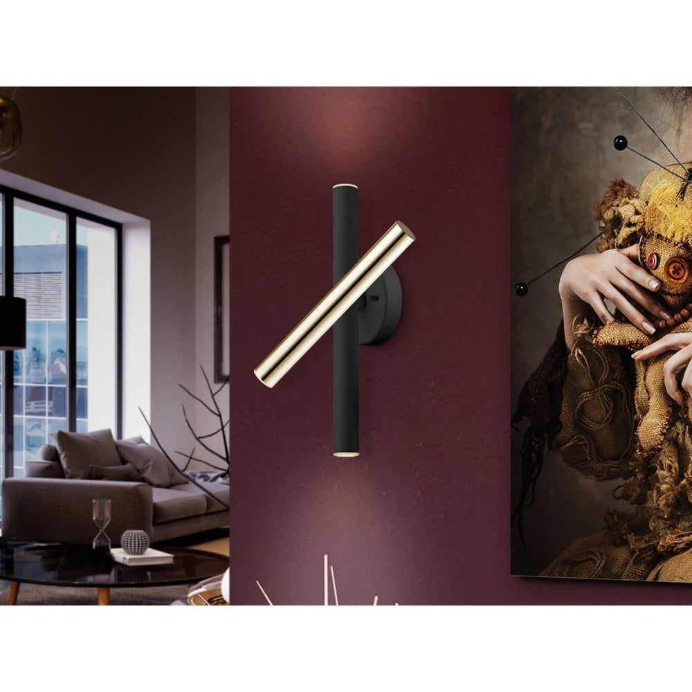 Schuller Varas 373845 | LED 3 Light Wall Lamp | Gold & Black