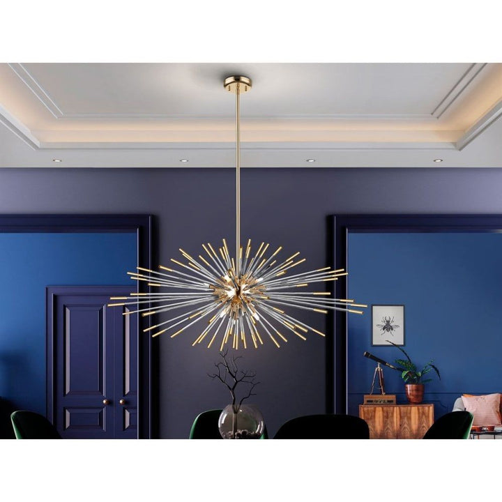 Schuller 381635 Evasion 9 Light Pendant Light Gold
