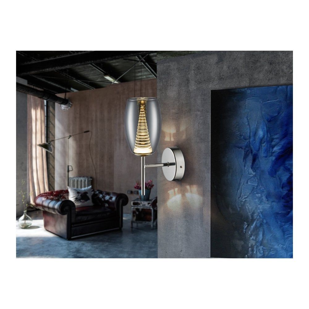 Schuller 584659 Nebula LED Wall Light Chrome Clear