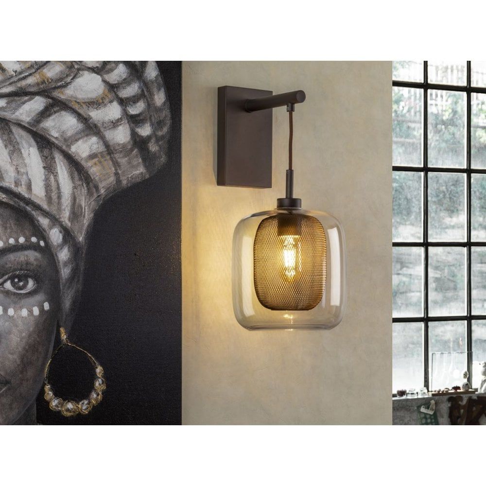 Schuller 653596 Fox 1 Light Wall Light Brown Glass