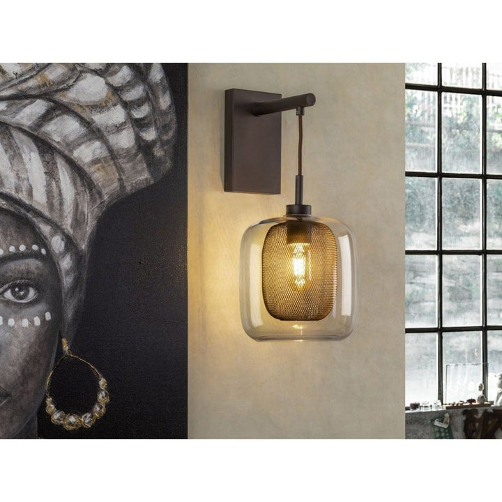 Schuller 653596 Fox 1 Light Wall Light Brown Glass