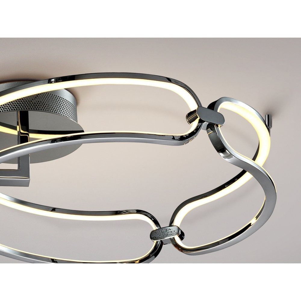 Schuller 786485 Colette LED Flush Ceiling Light Chrome Opal