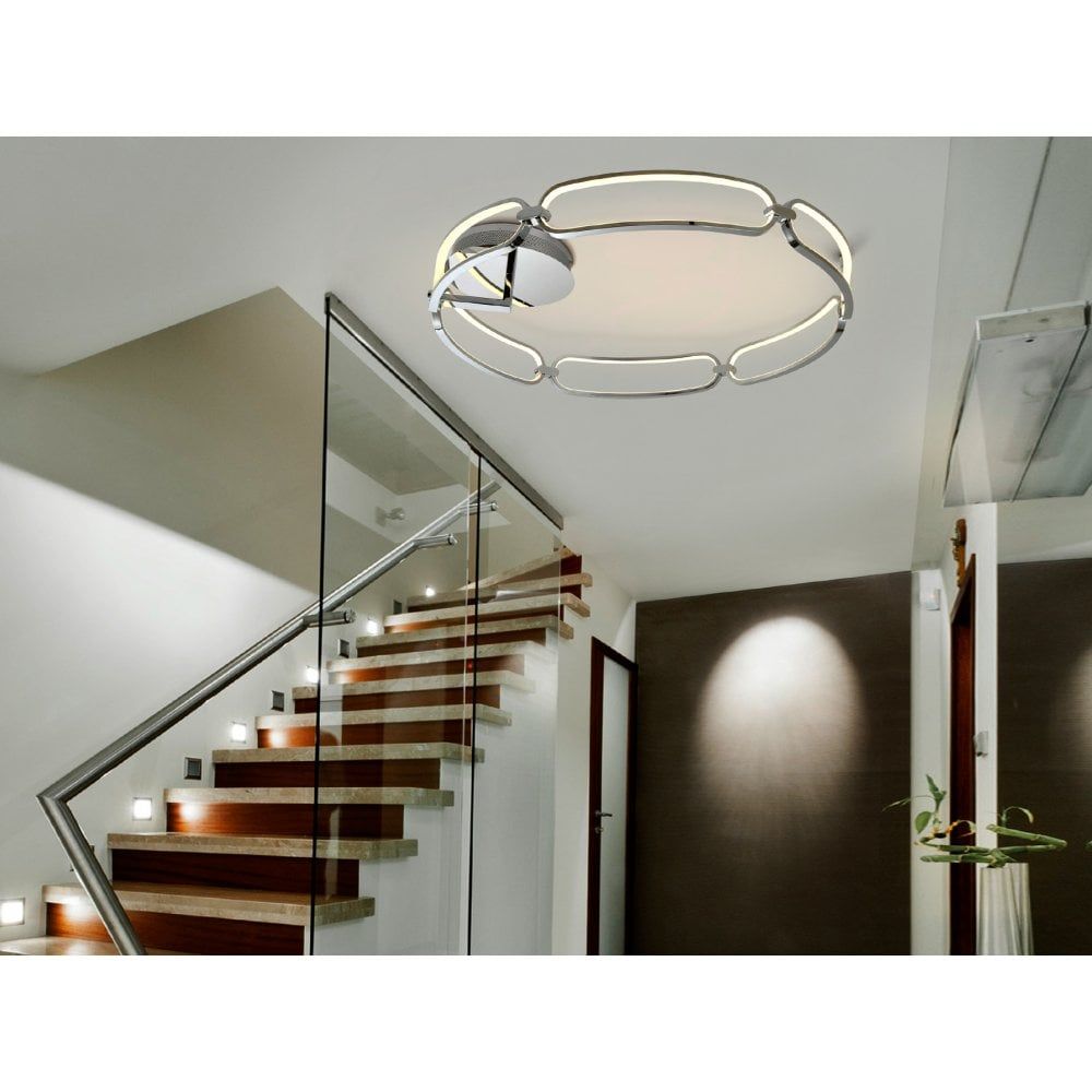 Schuller 786577 Colette LED Flush Ceiling Light Chrome Opal