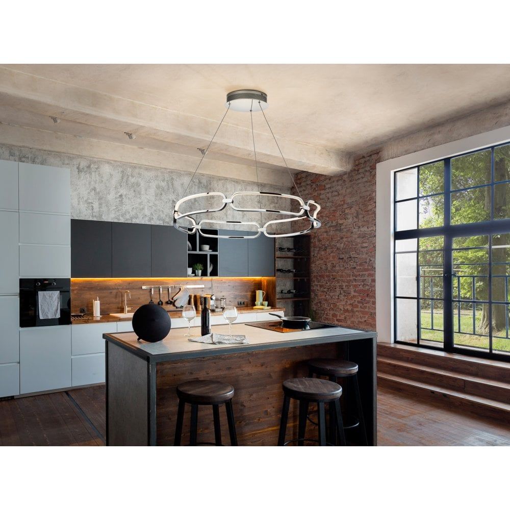 Schuller 786973 Colette LED Pendant Chrome Opal