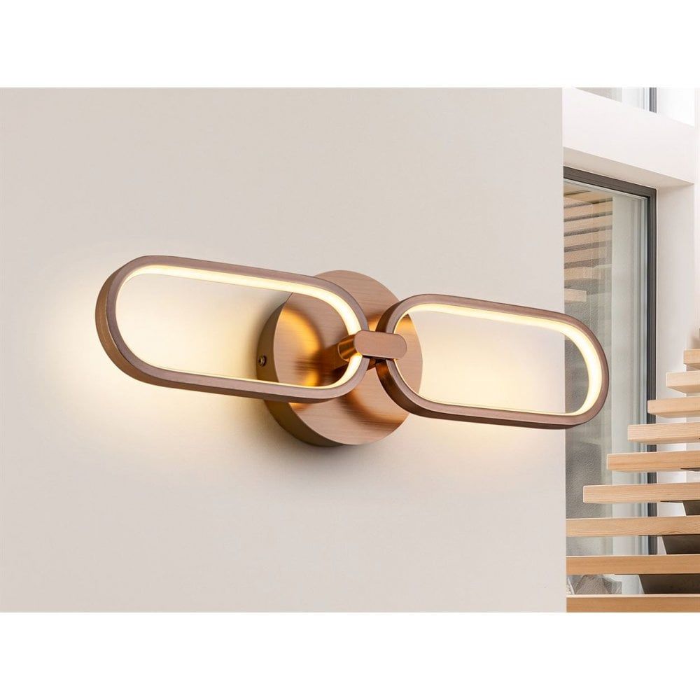 Schuller 787017 Colette LED 2 Light Wall Light Rose Gold