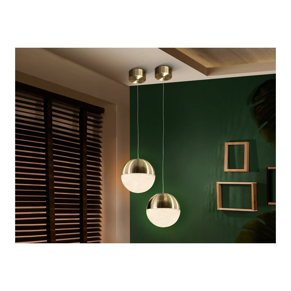 Schuller 793407 Sphere LED Pendant Light Satin Brass