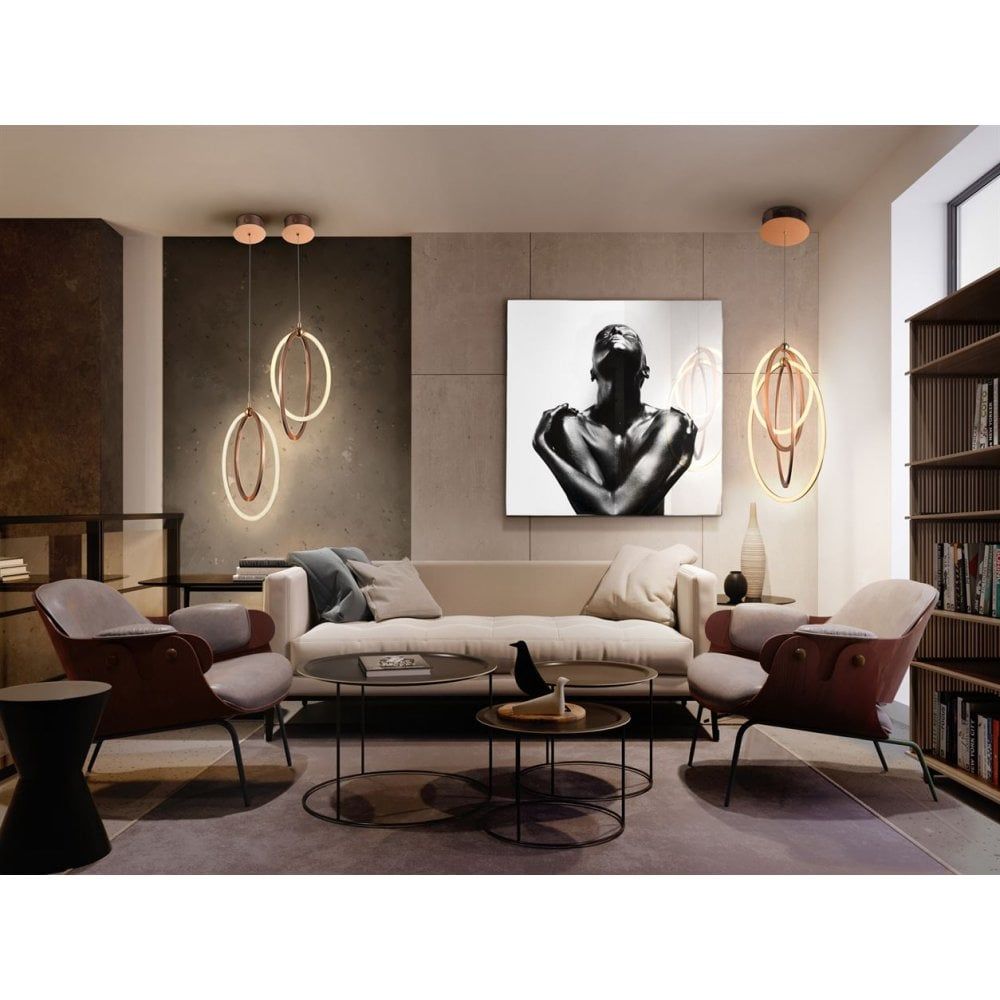 Schuller 814263 Ocellis LED Pendant Light Rose Gold