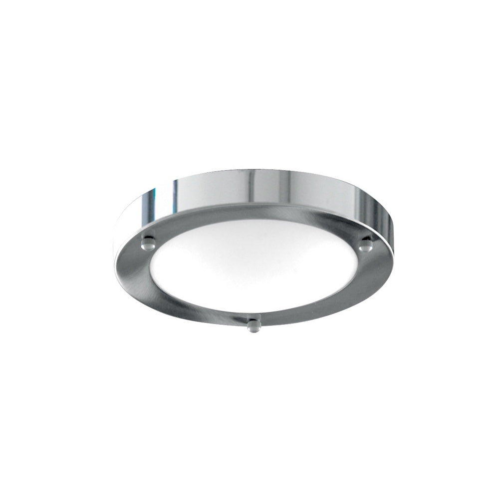 Searchlight 1131-31CC Bathroom Ip44 1 Light - 31cm Chrome Domed White Glass Flush