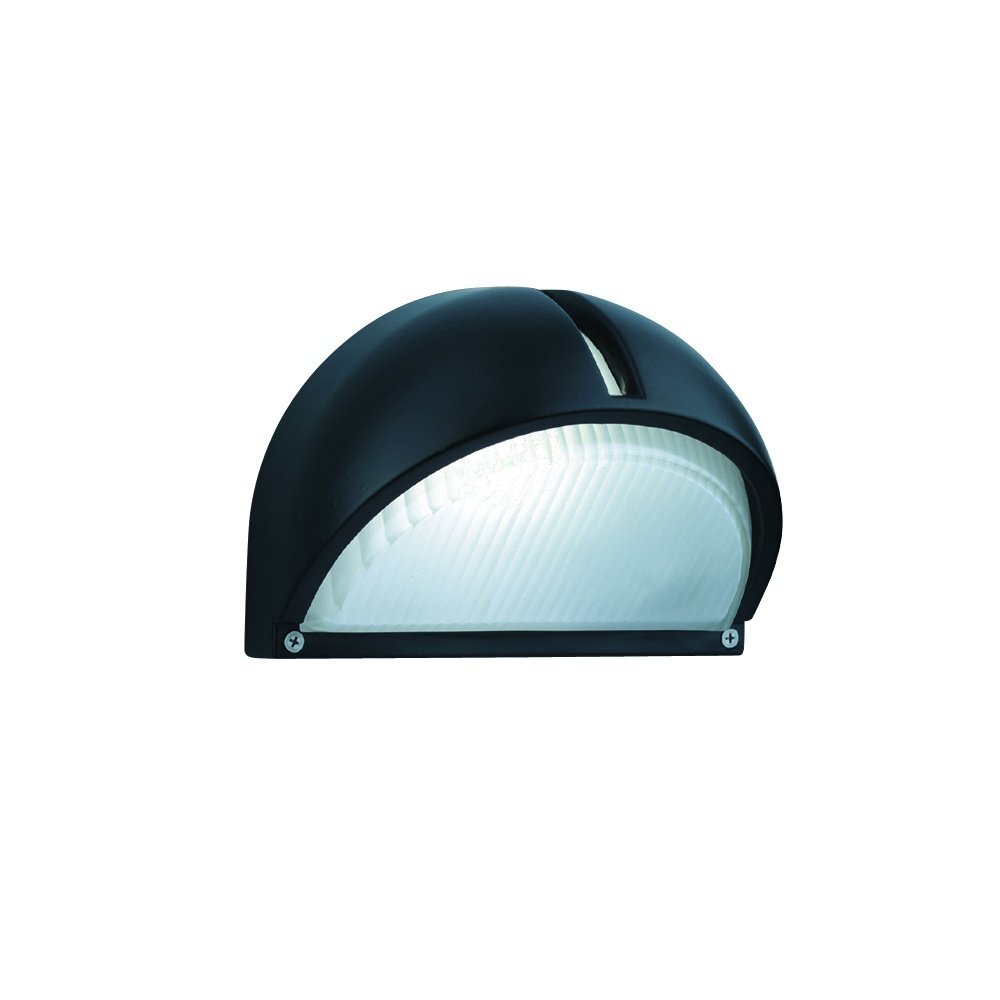 Searchlight 130 Outdoor & Porch - Half-moon Wall Bracket Black Frosted Glass
