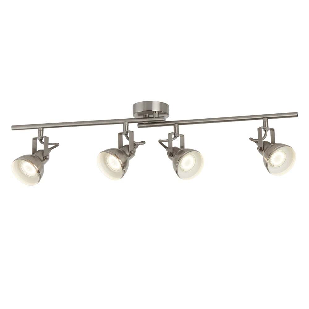Searchlight 1544SS Focus - 4 Light Satin Silver Industrial Spotlight Split-bar