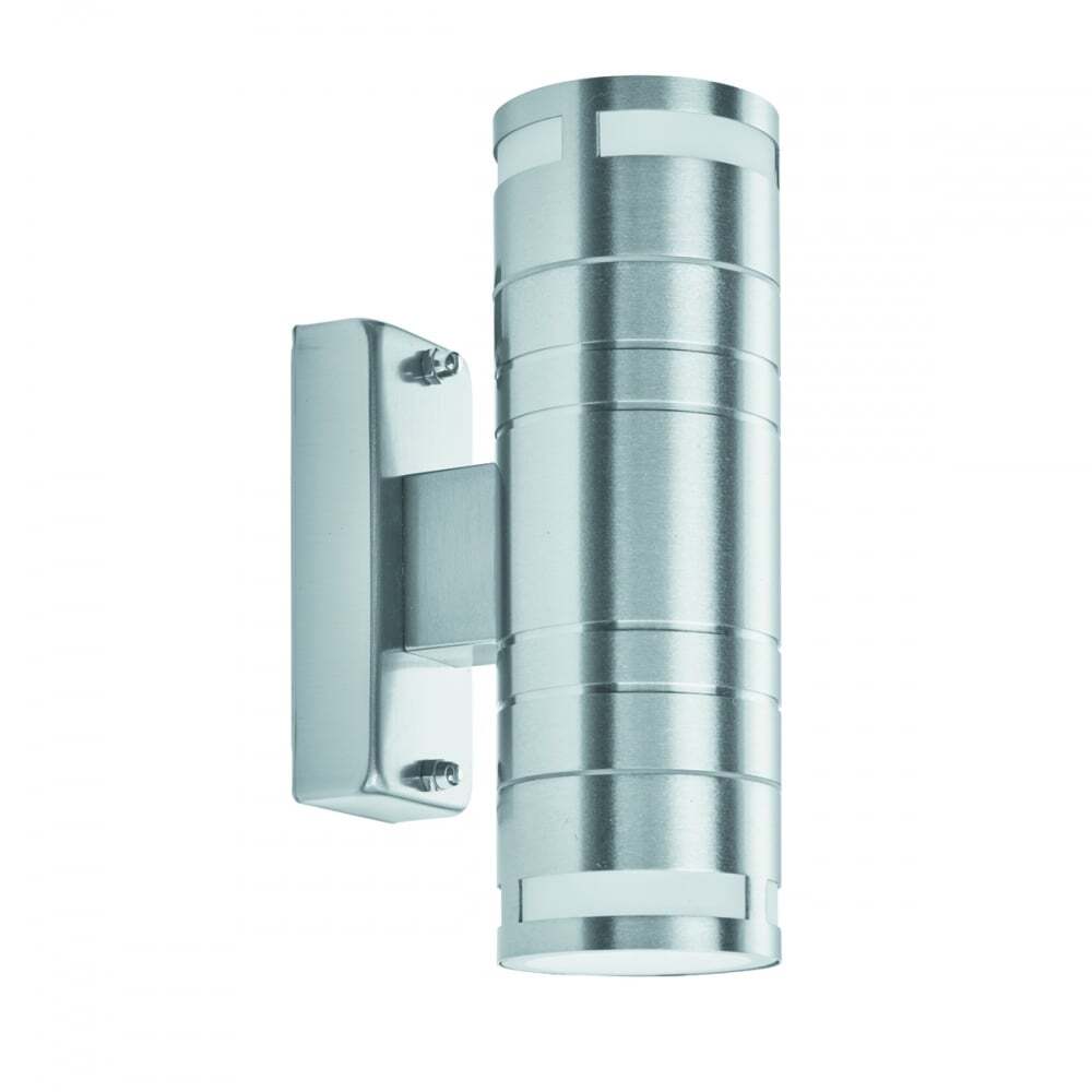 Searchlight 2018-2-LED Outdoor & Porch 2 Light Wall Light Stainless Steel Frosted Glass