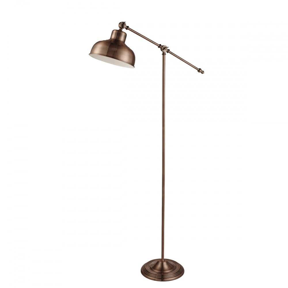 Searchlight 2028CU Macbeth Industrial Adjustable Floor Lamp Antique Copper