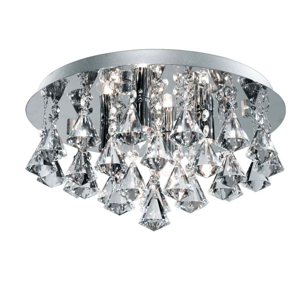 Searchlight 2204-4CC Hanna Bathroom 4 Light Crystal Ceiling Flush Chrome