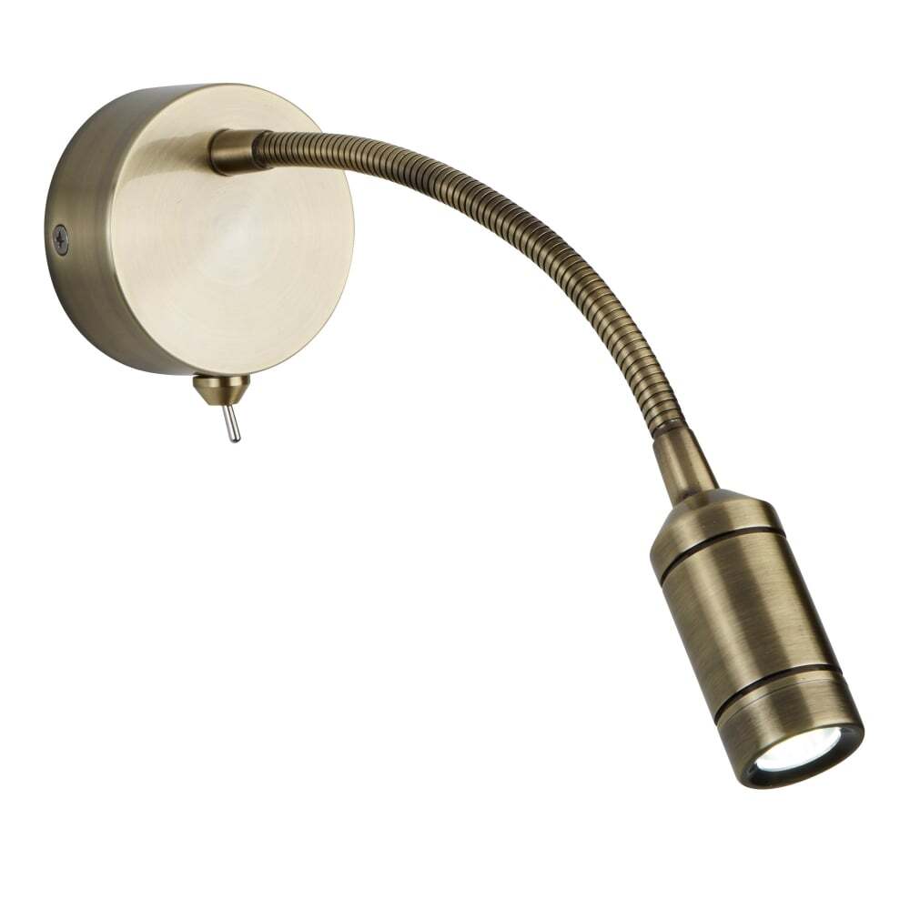 Searchlight 2256AB Led Wall Light - Flexi Arm - Antique Brass
