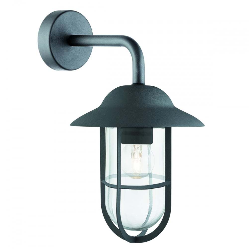 Searchlight 3291BK Toronto - 1 Light Outdoor Wall Bracket Matt Black Clear Glass