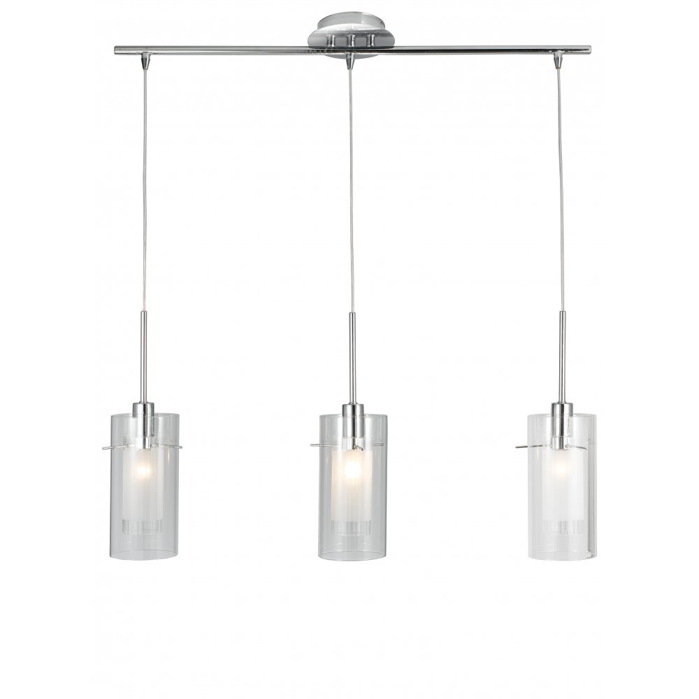 Searchlight 3303-3CC Duo I - Chrome 3 Light Bar Fitting - Double Glass
