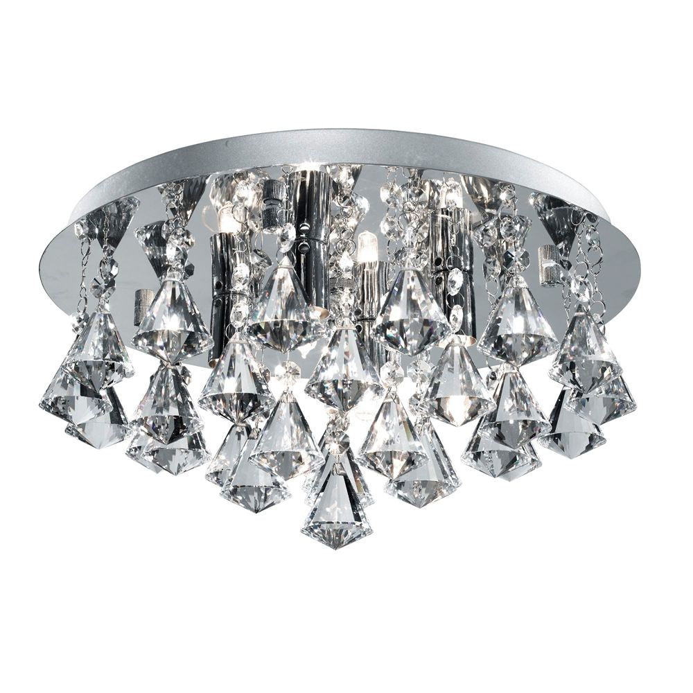 Searchlight 3304-4CC Hanna 4 Light Chrome Crystal Fitting Pyramid Drop