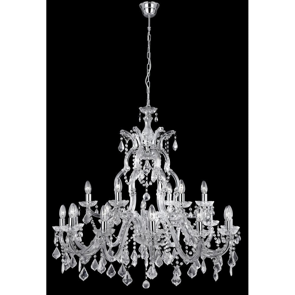 Searchlight 3314-18 Marie Therese - 18 Light Chandelier Chrome Clear Crystal