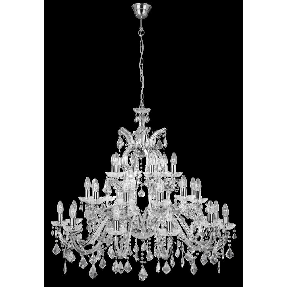 Searchlight 3314-30 Marie Therese - 30 Light Chandelier Chrome Clear Crystal