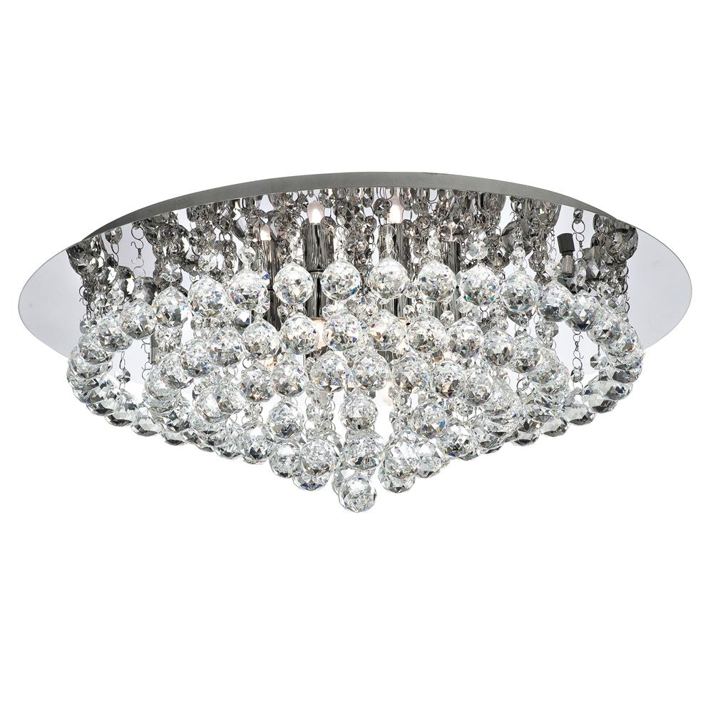 Searchlight 3408-8CC Hanna 8 Light Chrome Flush Clear Crystal Balls